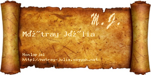 Mátray Júlia névjegykártya