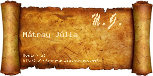 Mátray Júlia névjegykártya